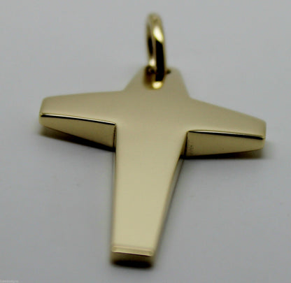Kaedesigns New Large  Solid Heavy 9ct Yellow, Rose or White Gold Flat Plain Cross Pendant
