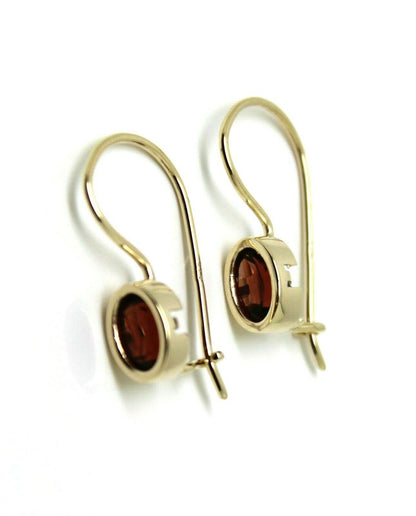 Kaedesigns New 9k 9ct Yellow Gold CZ Red Stone Oval Earrings