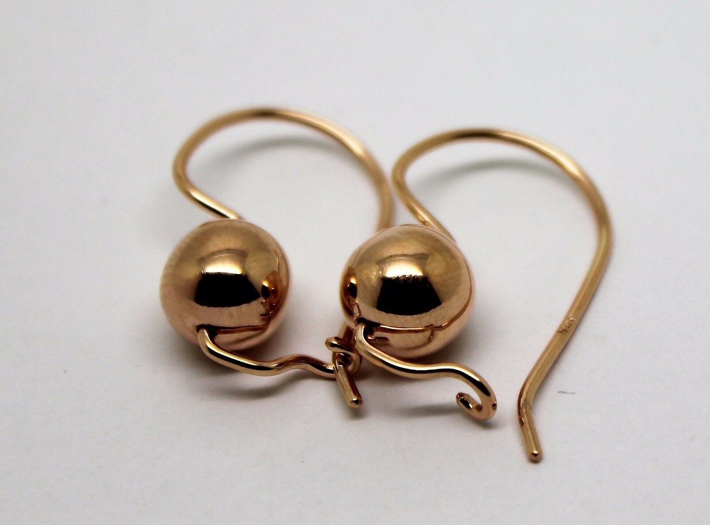 Kaedesigns Genuine 9ct 9k 375 Yellow, Rose or White Gold 8mm Plain Ball Drop Earrings