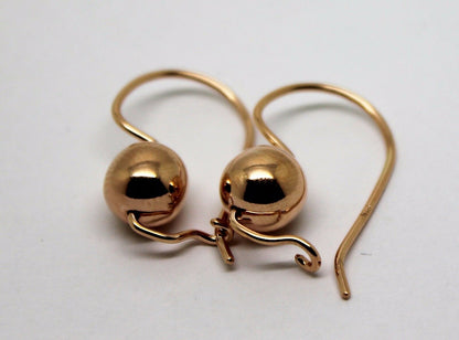 Kaedesigns Genuine 9ct 9k 375 Yellow, Rose or White Gold 8mm Plain Ball Drop Earrings
