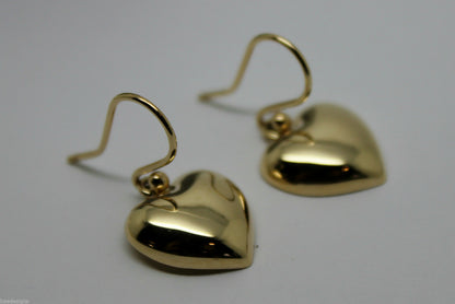 Genuine 9ct Yellow Gold or White Gold or Rose Gold Half Heart Earrings