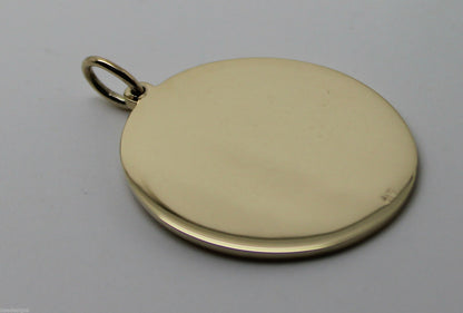 Kaedesign Genuine 375 9ct Yellow Or Rose Or White Gold Large Oval Shield Pendant