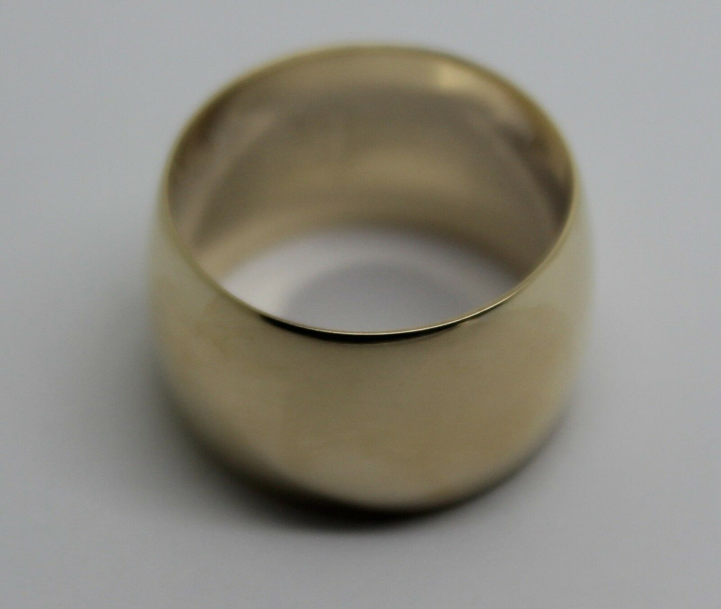 Genuine New Solid  9ct Yellow, Rose or White Gold Full Solid 12mm Wide Barrel Band Ring Size N