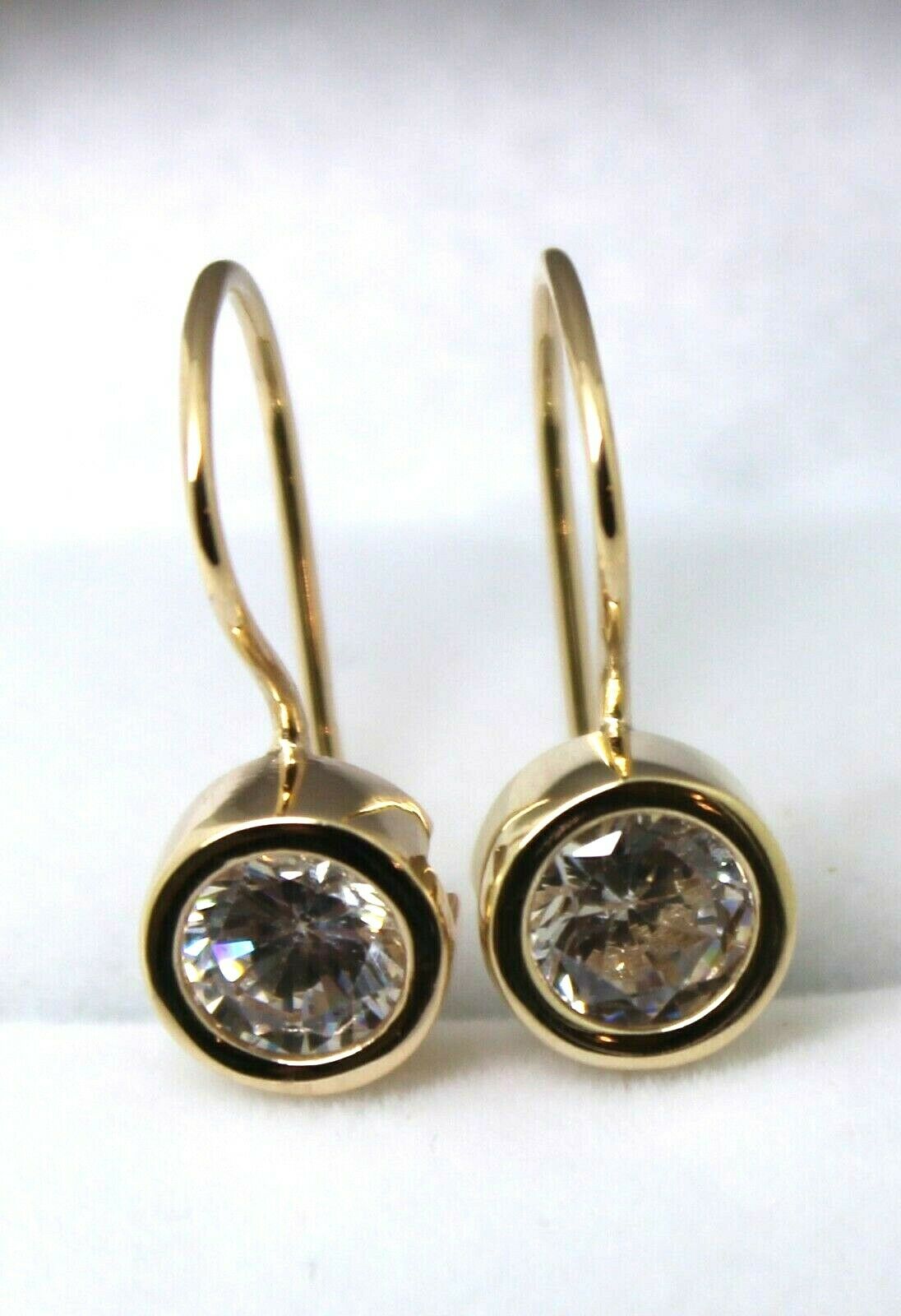 Genuine New 9ct Yellow, Rose or White Gold Round Cubic Zirconia Stone Solitaire Earrings