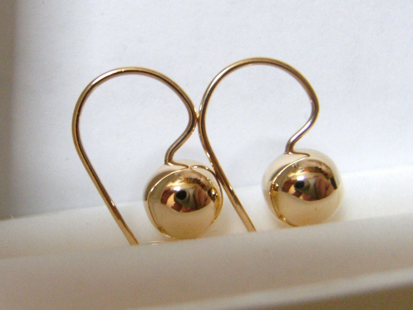 Kaedesigns New 9ct 9kt Yellow, Rose or White Gold 10mm Euro Ball Drop Earrings