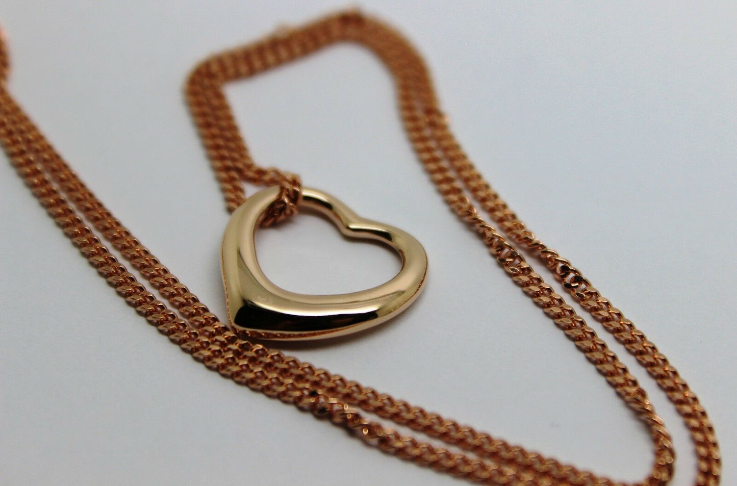 Genuine 9ct 9kt Rose Gold / 375 Belcher Chain Necklace 44cm + Heart Pendant