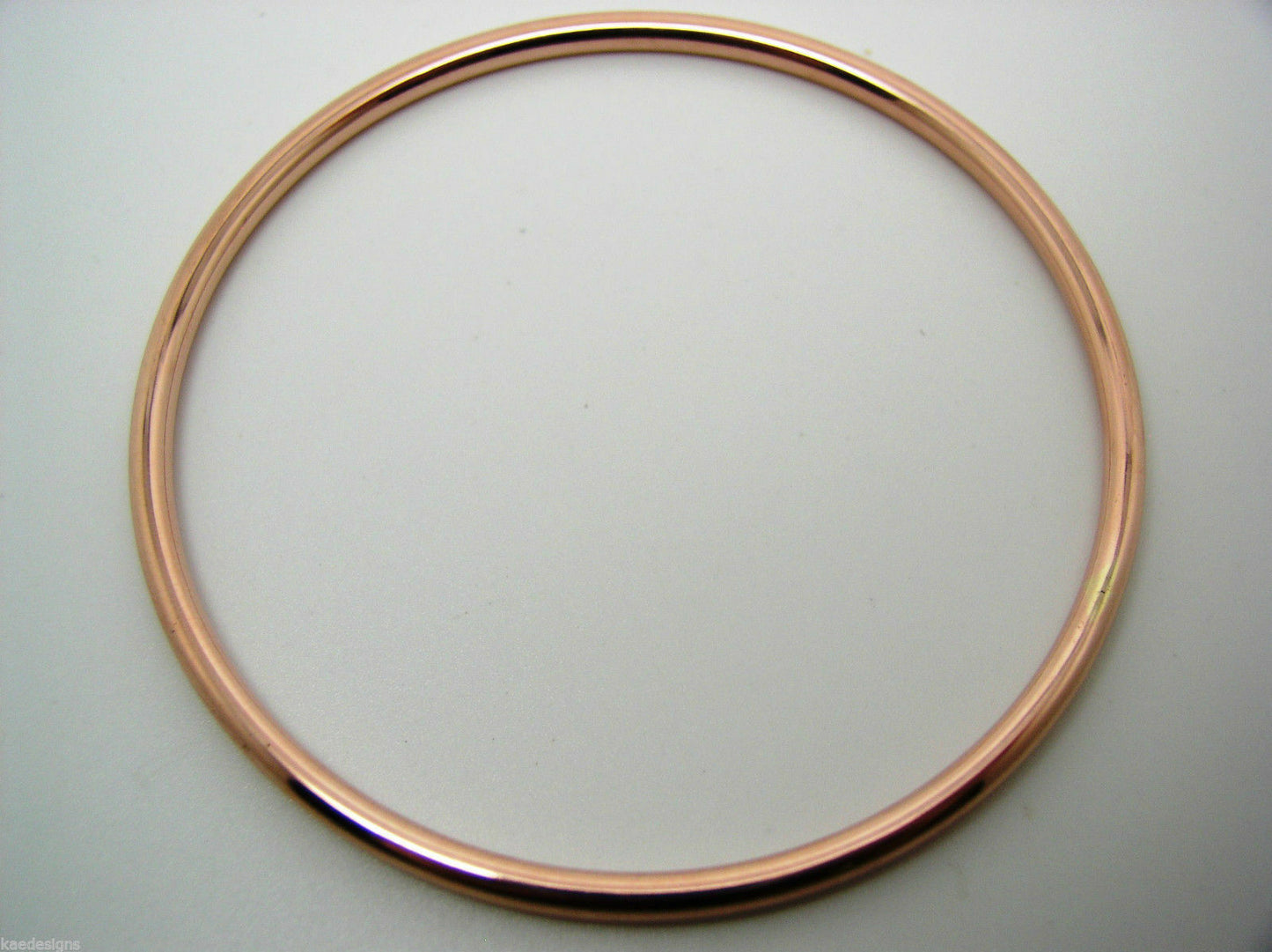 Genuine 9ct 9K 375 Yellow, Rose or White Gold 3mm Wide Hollow Golf Bangle 64mm Diameter