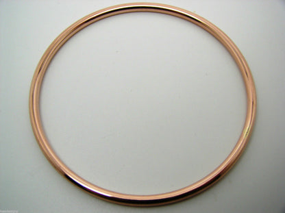 Genuine 9ct 9K 375 Yellow, Rose or White Gold 3mm Wide Hollow Golf Bangle 64mm Diameter