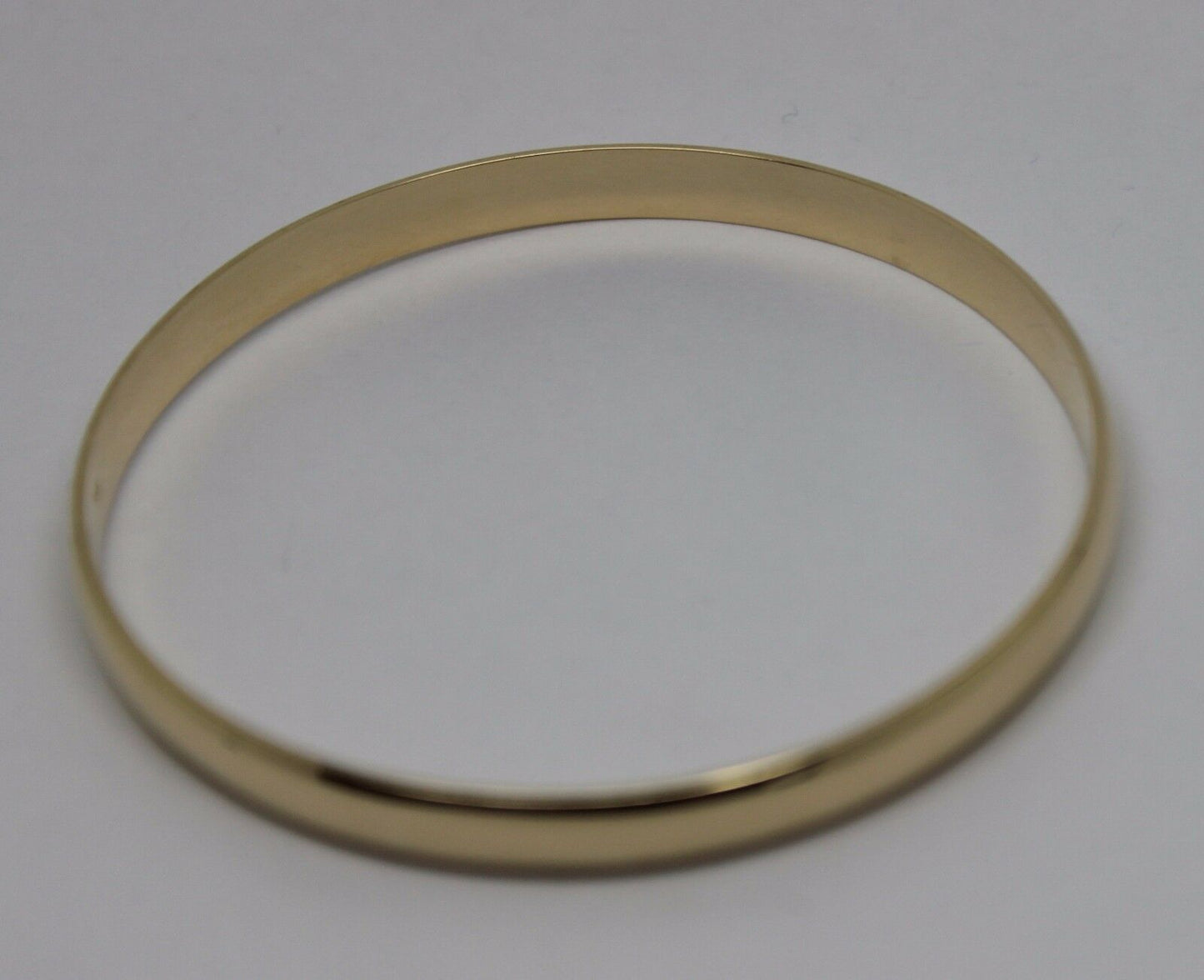 Genuine 9ct 9kt FULL SOLID Heavy Yellow, Rose or White gold 5mm wide half round Bangle 57mm inside diameter