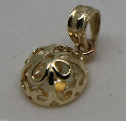 Genuine Solid 9ct Yellow Or Rose Or White Gold Half Ball Filigree Flower Pendant