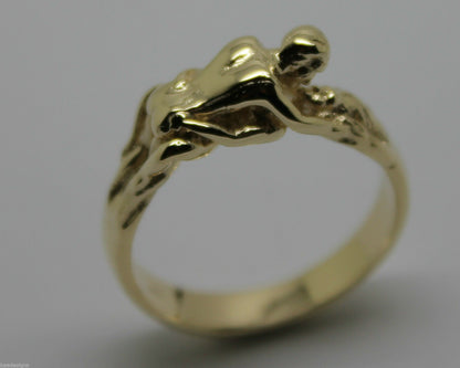 Genuine 9kt 9ct Solid Yellow, Rose or White Gold Making Love Ring  276