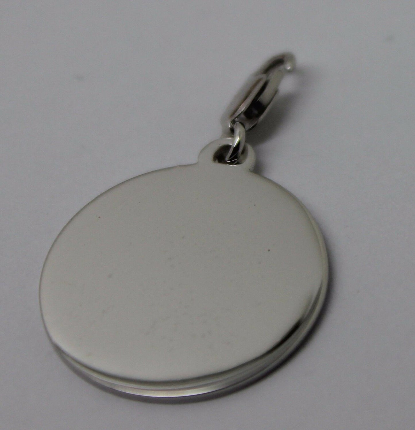 Genuine 9K 9ct 375 White Gold Shield Pendant & Parrot Clasp
