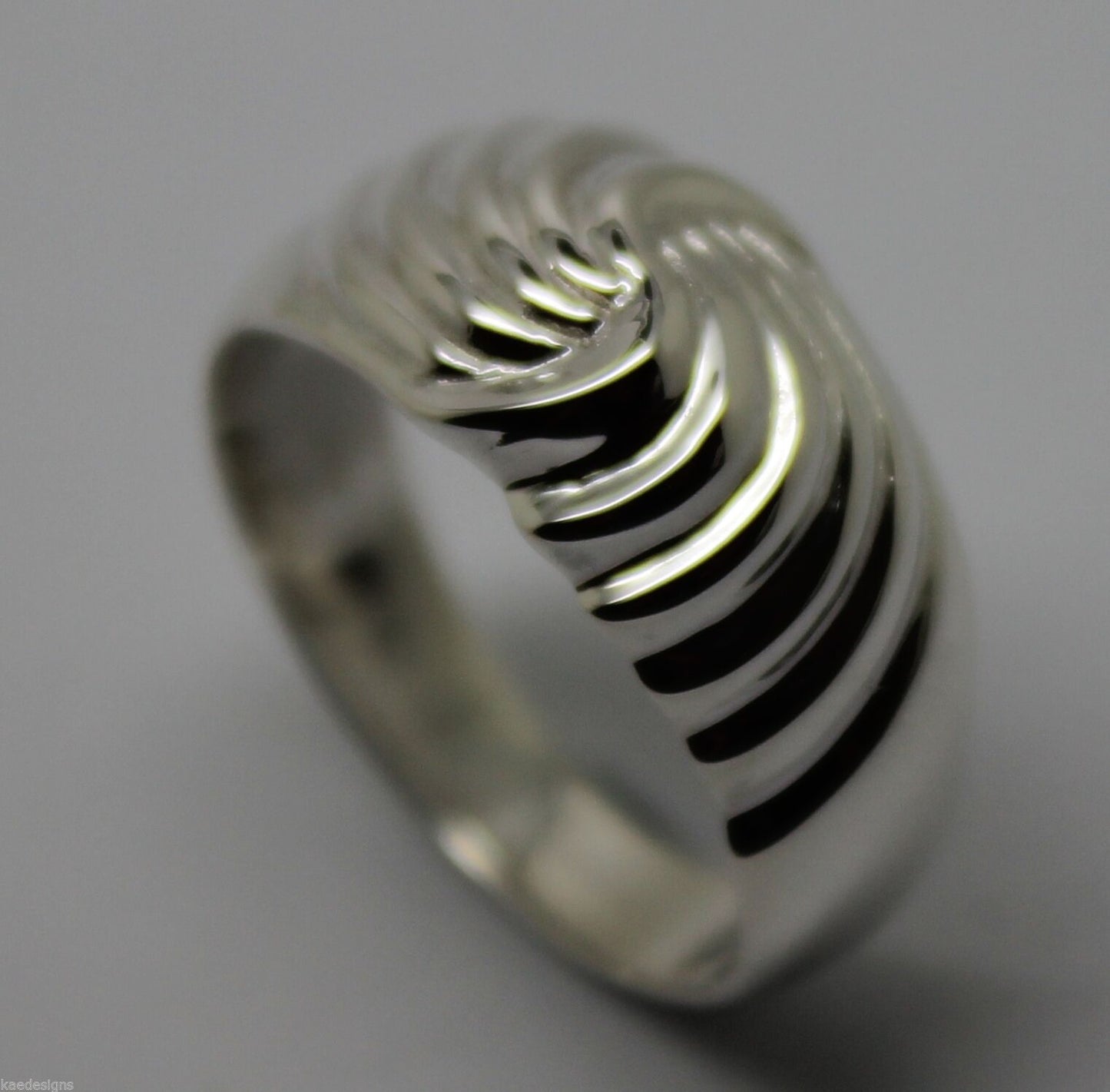 Genuine 9ct 9k 375 Yellow or Rose or White Gold or Sterling Silver Swirl Dress Ring