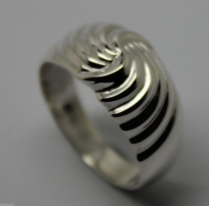 Genuine 9ct 9k 375 Yellow or Rose or White Gold or Sterling Silver Swirl Dress Ring