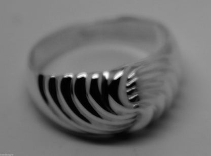 Genuine 9ct 9k 375 Yellow or Rose or White Gold or Sterling Silver Swirl Dress Ring