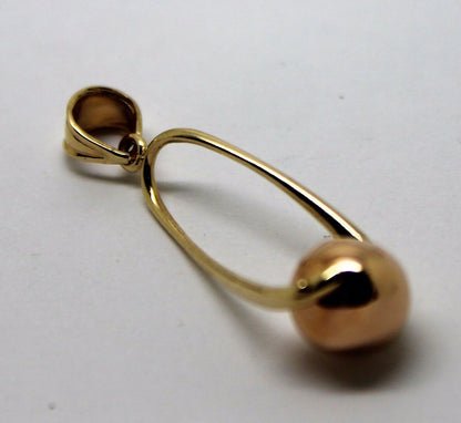 Kaedesigns Genuine 9ct 9k 375 Yellow & Rose Gold 8mm Ball Pendant