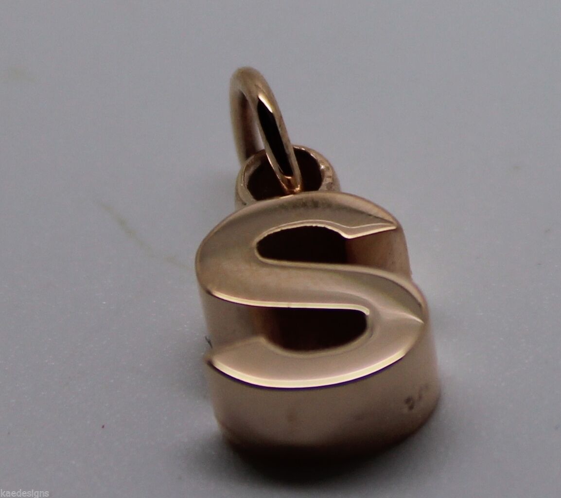 Kaedesigns,Genuine 375 9ct Yellow Or Rose Or White Gold 375 Initial Pendant S