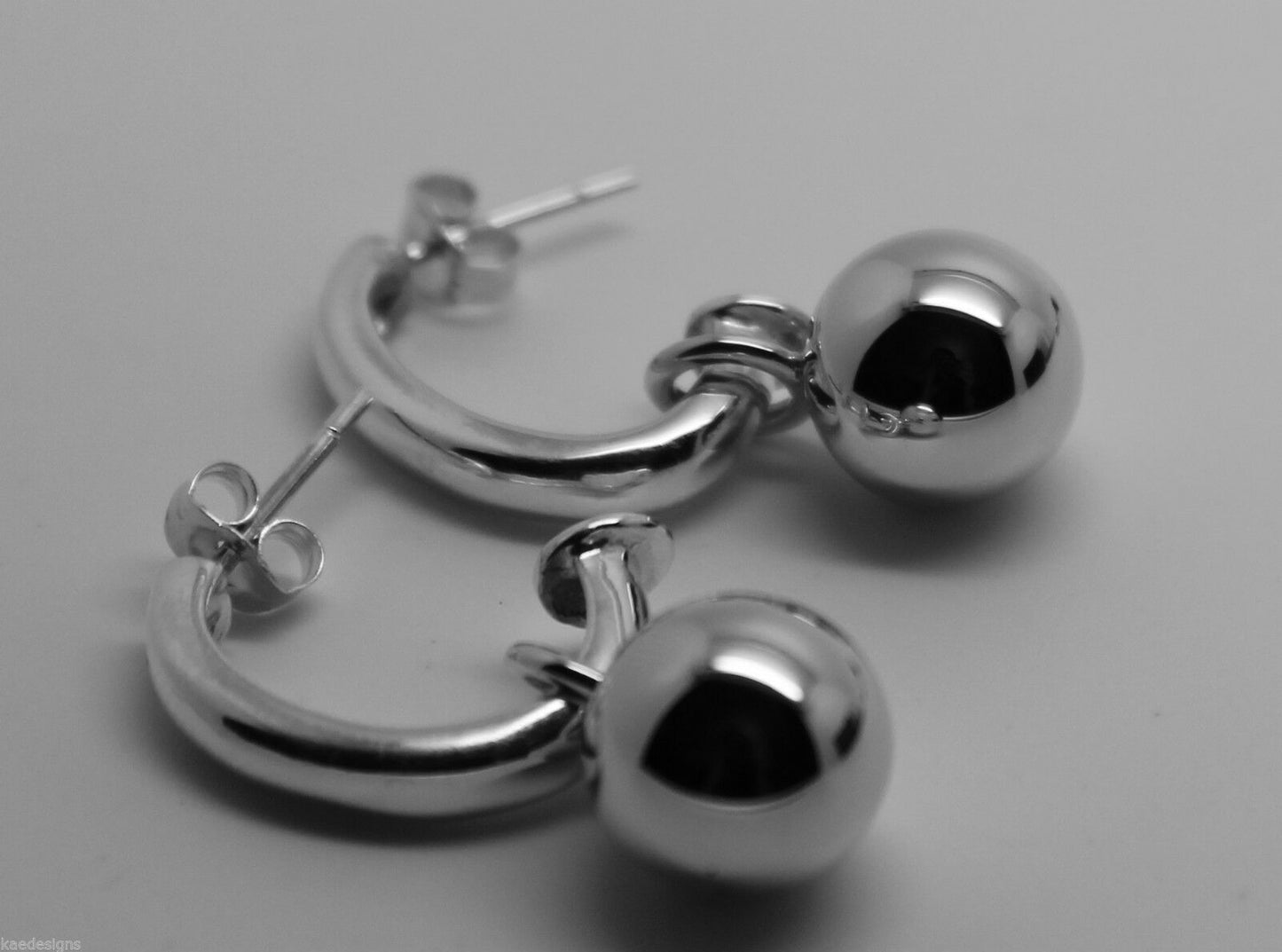 Kaedesigns Genuine New Sterling Silver 925 Ball Stud Earrings & Butterfly Backs