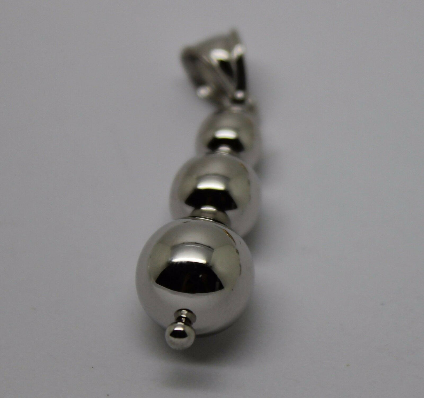 Genuine 9ct Genuine White Gold 3 Three Ball Drop Pendant *