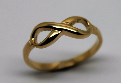 Genuine 9ct 9k 375 Yellow, Rose or White Gold Solid Infinity Ring Size J