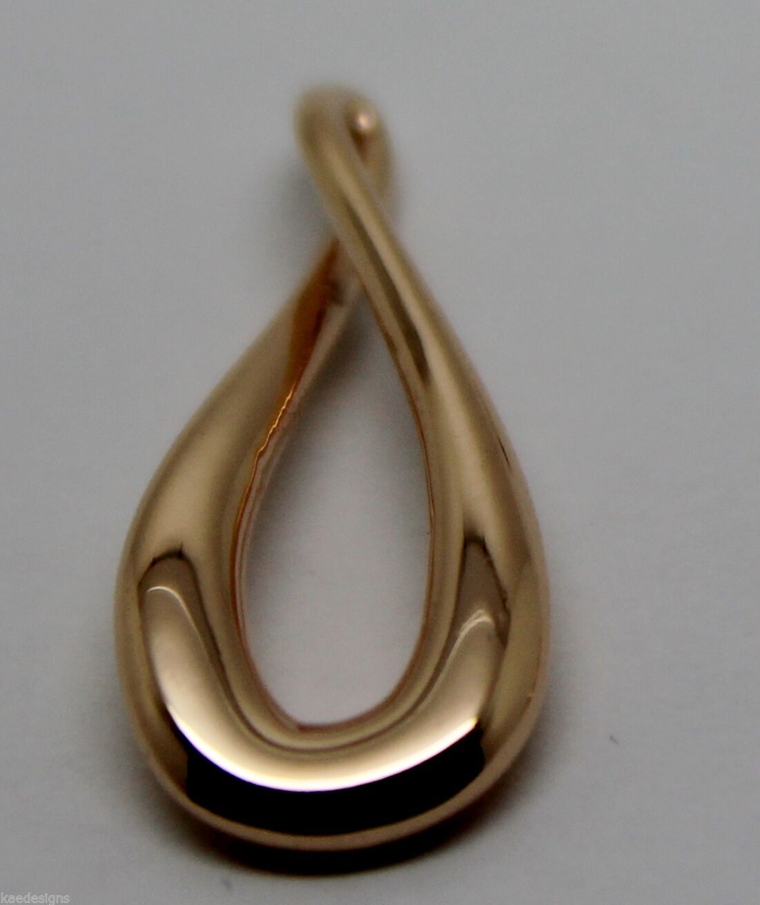 Kaedesigns Genuine 9ct 9K 375 Yellow or Rose or White Gold Large Tear Drop Pendant