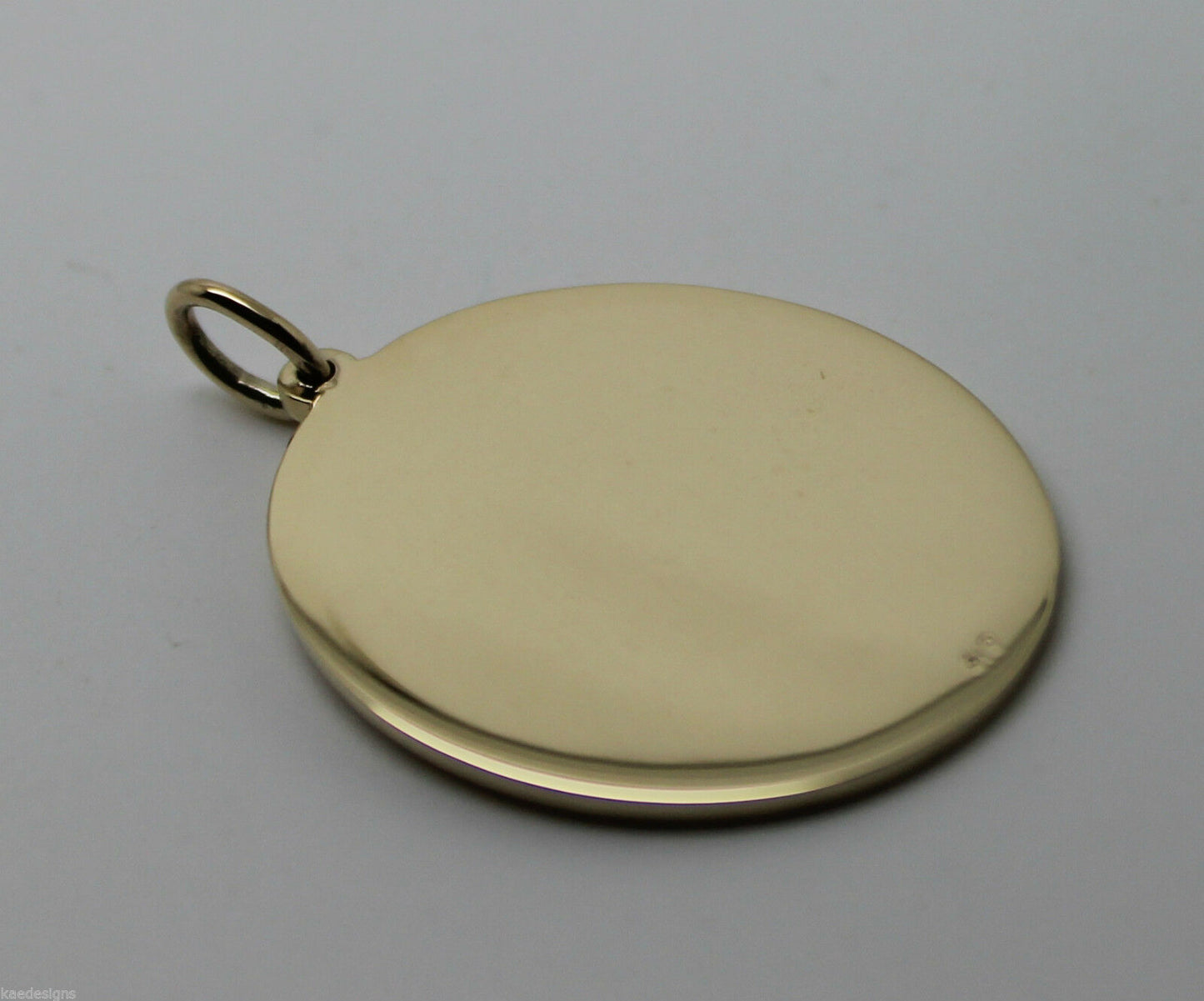 Kaedesign Genuine 375 9ct Yellow Or Rose Or White Gold Large Oval Shield Pendant
