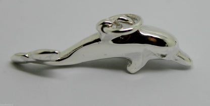 Heavy New 9ct Yellow or Rose or White Gold or Sterling Silver Dolphin pendant