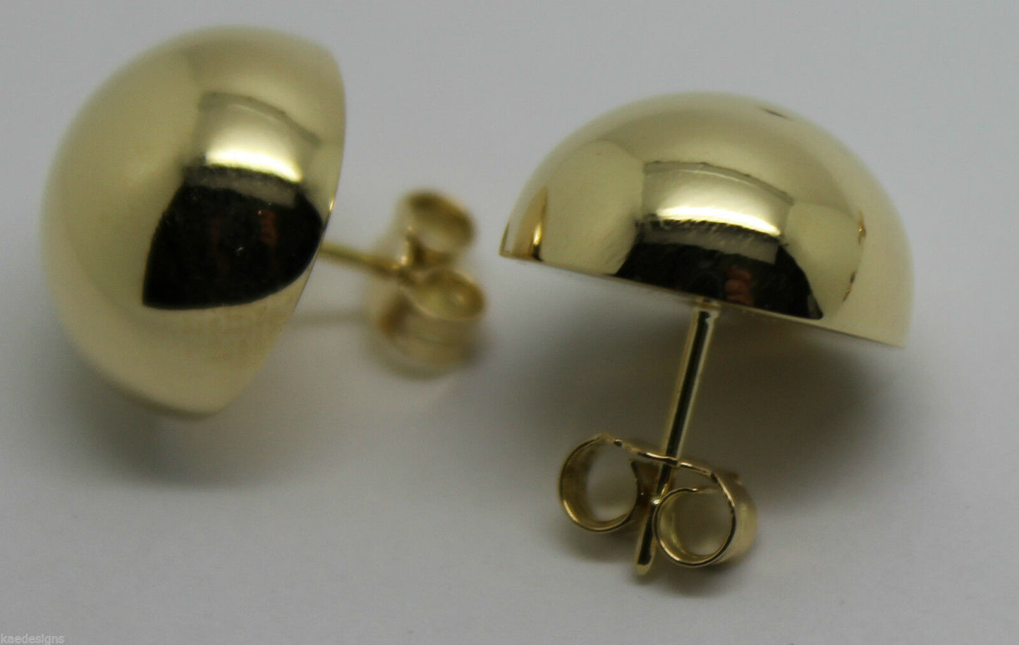 Kaedesigns, 9ct  9k Yellow Or White Or Rose Gold 375 18mm Half Ball Hook Earrings