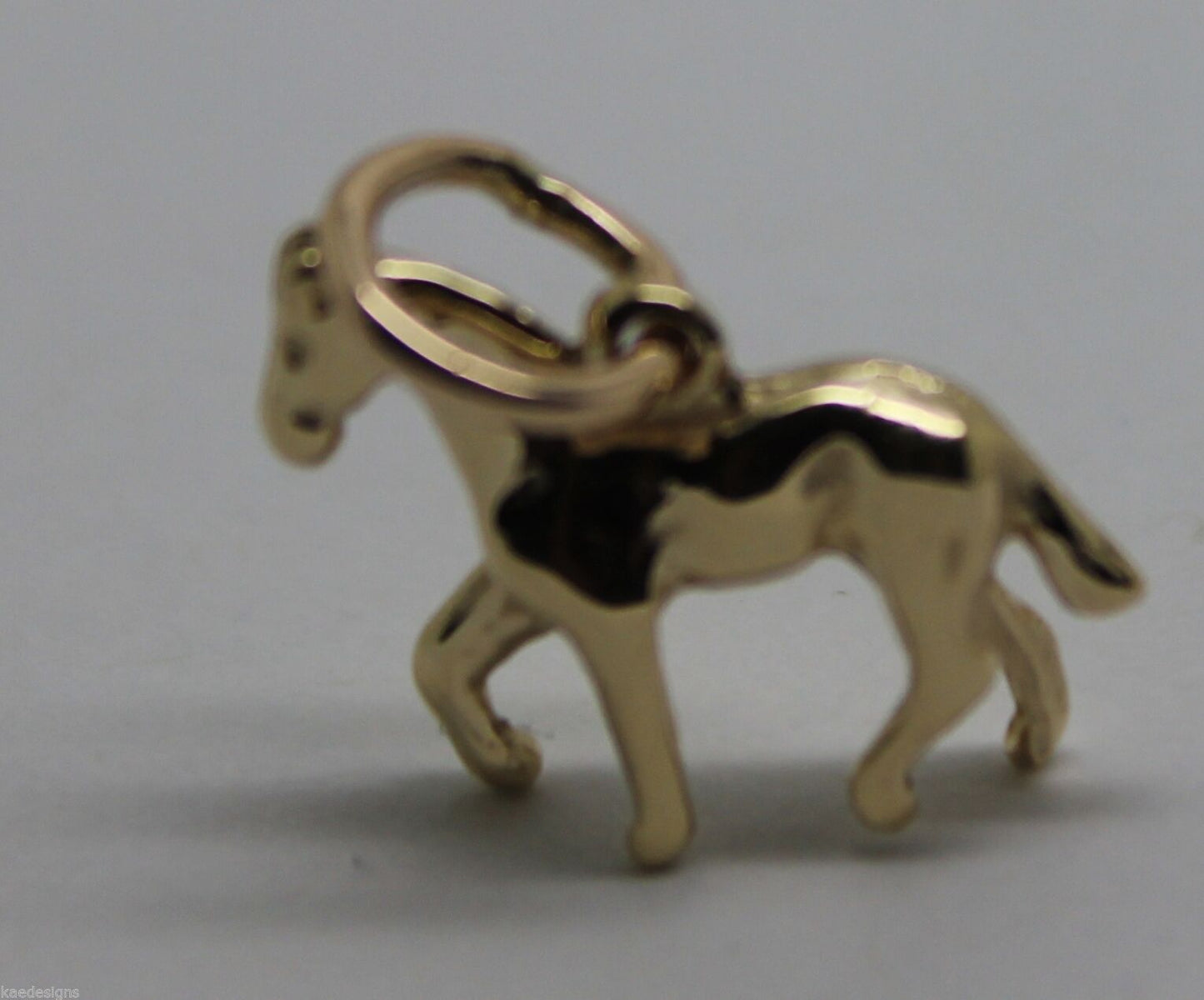 Genuine 9ct Yellow or Rose or White Gold Small 3D Horse Pendant or Charm