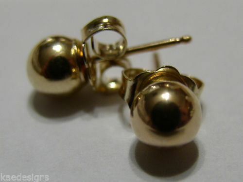 Kaedesigns Genuine 18ct 18k 750 Yellow Gold 3mm, 4mm, 5mm, 6mm or 8mm Stud Ball Earrings