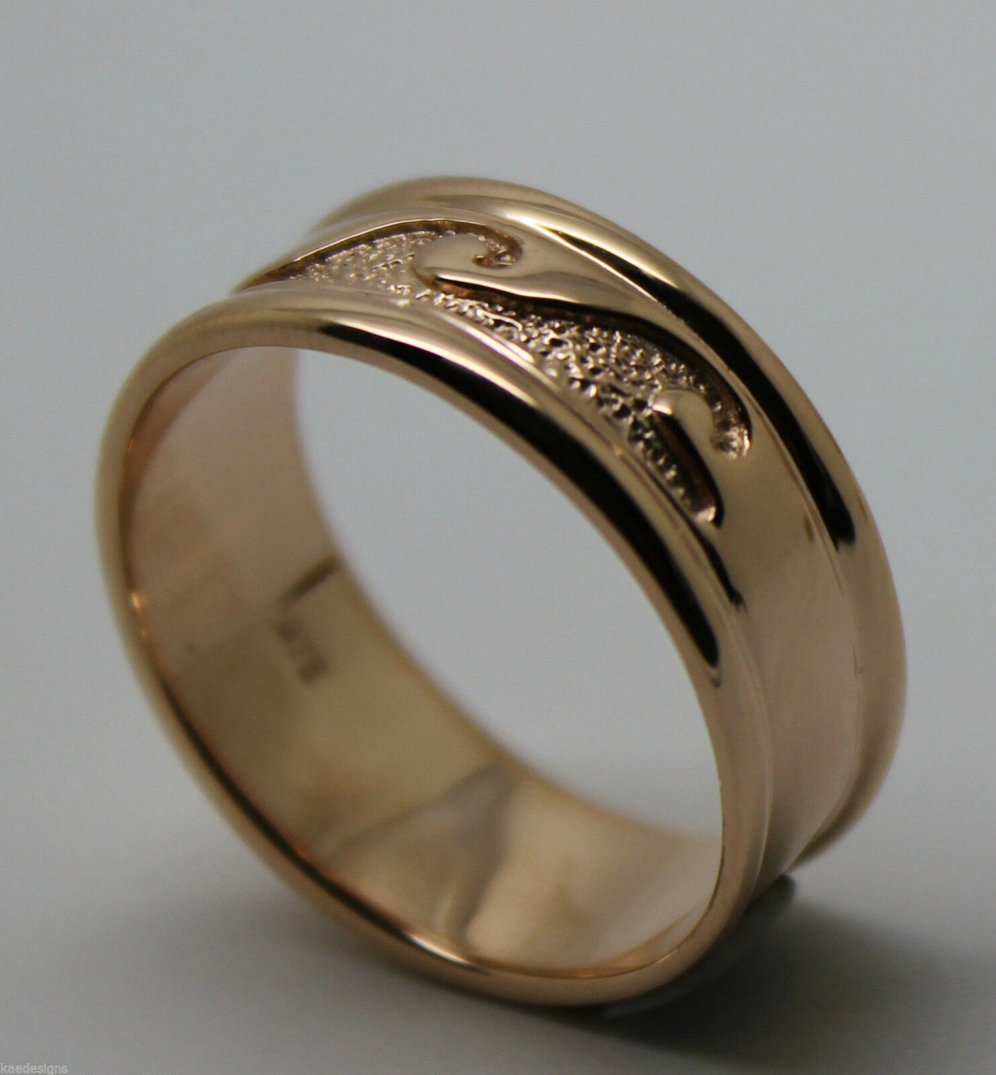 Small Size I / 4 Genuine Solid New 9ct 9kt Yellow, Rose or White Gold Surf Wave Ring