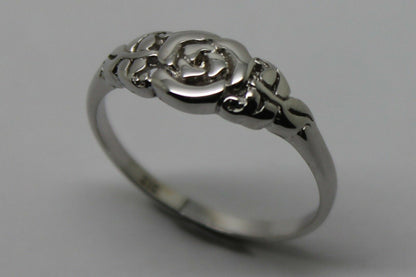 Genuine Solid 9ct White Or Rose Or Yellow Gold Flower Ring Choose Size F To K