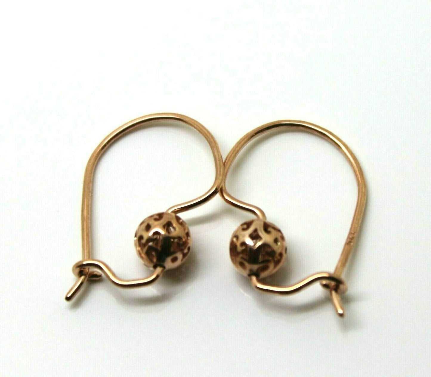 Genuine 9ct 9k 375 Yellow, Rose or White Gold 5.5mm Ball Filigree Earrings