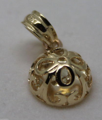 Genuine Solid 9ct Yellow Or Rose Or White Gold Half Ball Filigree Flower Pendant