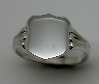 Kaedesigns New Sterling Silver 925 Shield Large Signet Ring In Your Ring Size