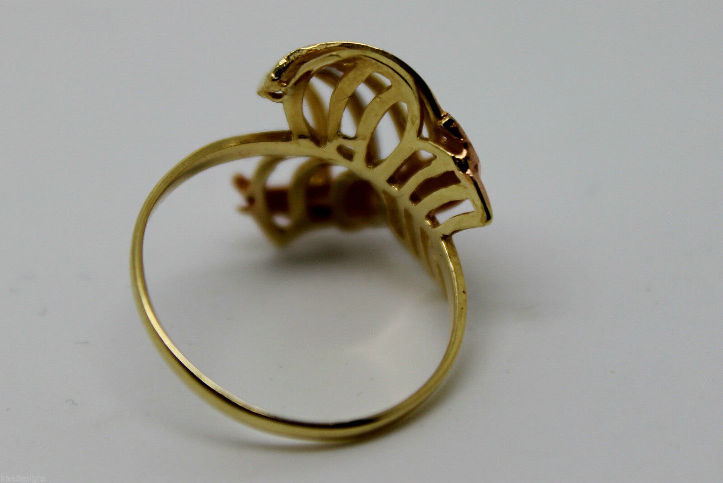 Size P, Genuine 18ct 750 Rose Yellow & White Gold Dress 3 Tone Ring