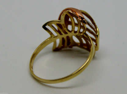 Size P, Genuine 18ct 750 Rose Yellow & White Gold Dress 3 Tone Ring