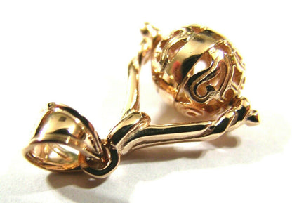 Kaedesigns 9ct 9K 375 Yellow, Rose or White Gold Small  Filigree Ball Spinner Pendant