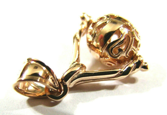 Kaedesigns 9ct 9K 375 Yellow, Rose or White Gold Small  Filigree Ball Spinner Pendant