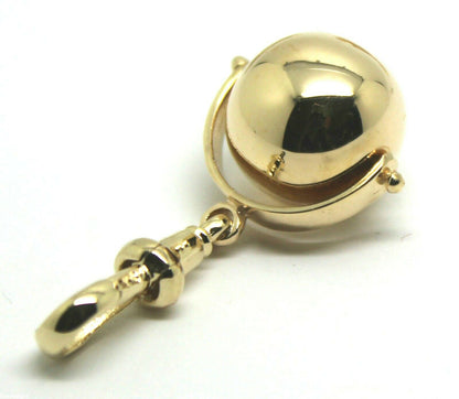 Genuine 9ct Yellow or Rose or White Gold Plain 14mm Ball Spinner with Swivel Clasp