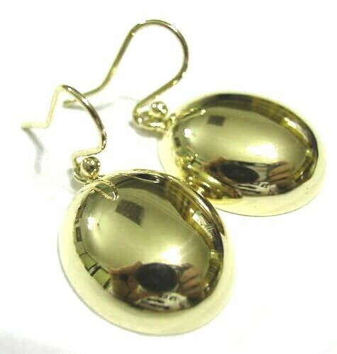 Genuine Huge 9ct 9kt Solid Yellow, Rose or White Gold Large Heavy Half Oval Hook Earrings