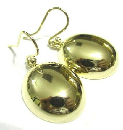 Genuine Huge 9ct 9kt Solid Yellow, Rose or White Gold Large Heavy Half Oval Hook Earrings
