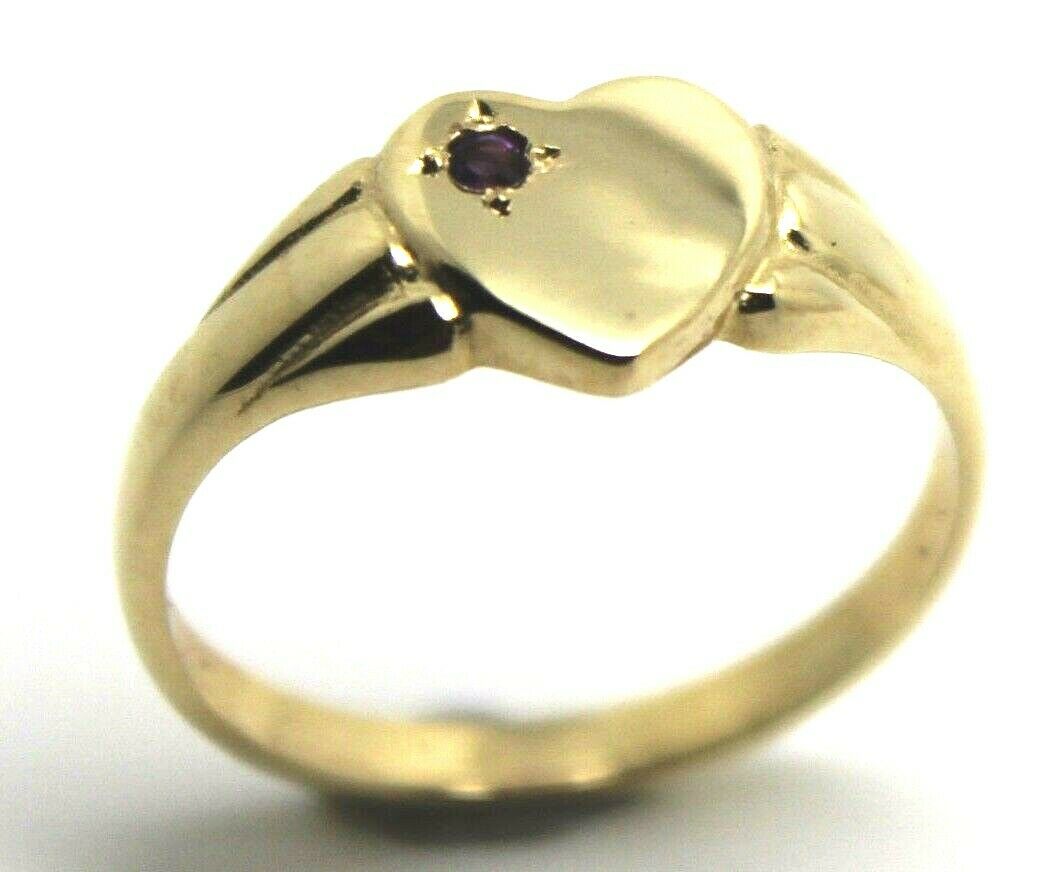 Genuine 9ct 9K Yellow, Rose or White Gold 375, Amethyst (Birthstone Of February) Signet Ring