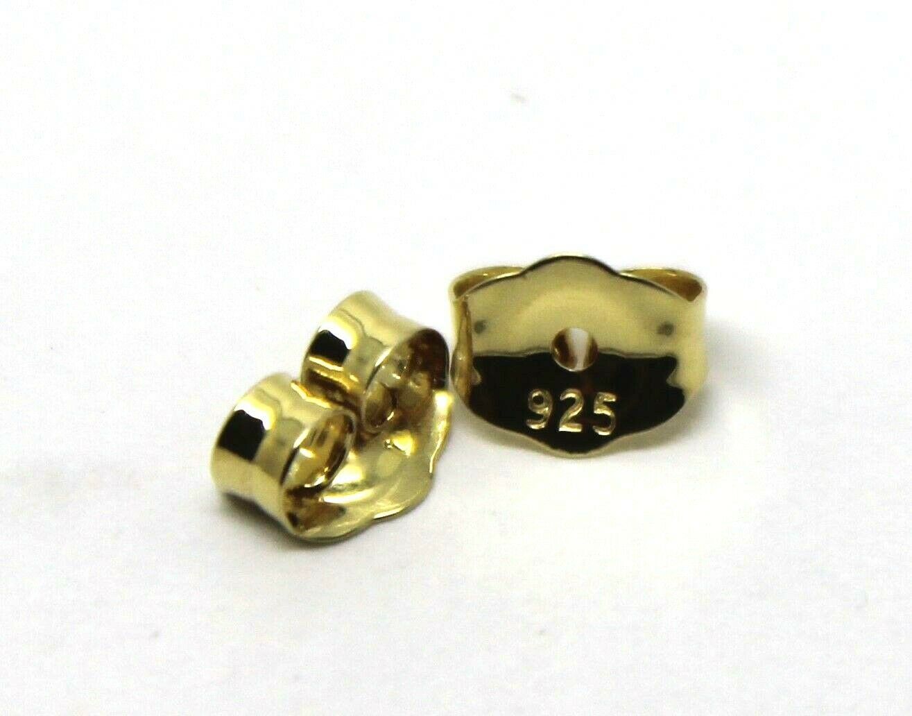 Kaedesigns SGP Yellow Gold Plated Sterling Silver 925 Earrings Butterfly Backs 4.8mm