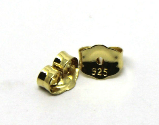 Kaedesigns SGP Yellow Gold Plated Sterling Silver 925 Earrings Butterfly Backs 4.8mm