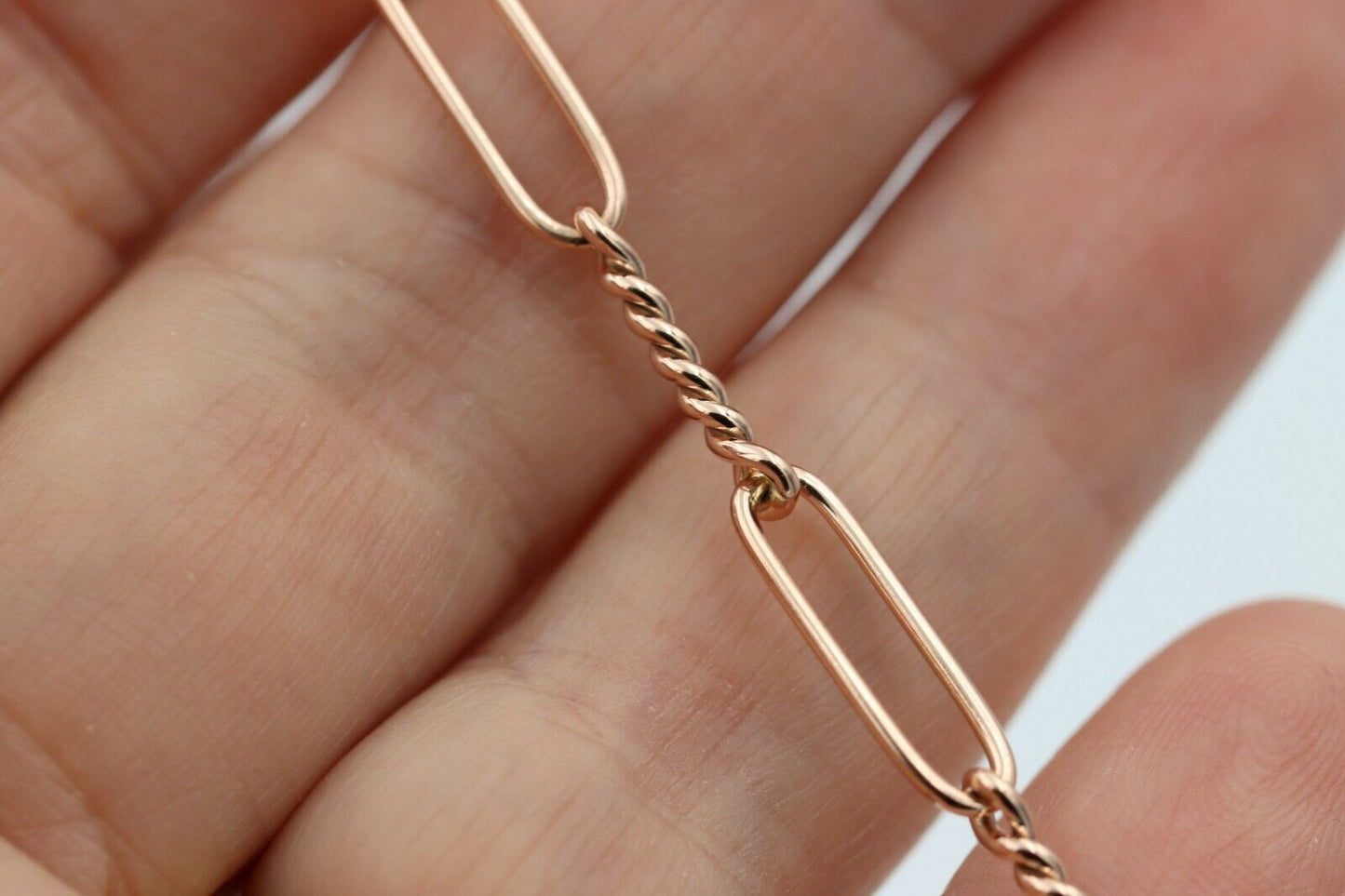 Genuine Handmade 19cm 9ct Yellow, Rose or White Gold Paper Clip Bracelet