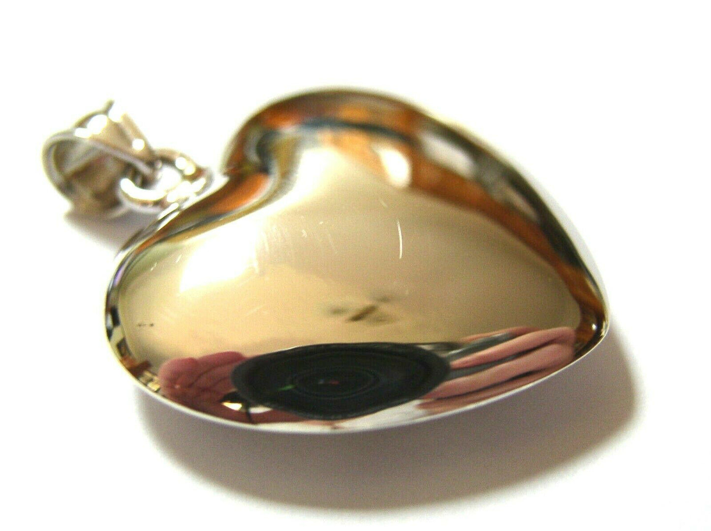 Kaedesigns, Genuine New 9ct 9kt Medium Flat Bubble Yellow, Rose or White Gold Heart Pendant