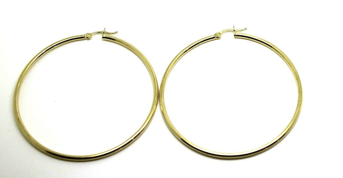 Genuine 9k 9ct Yellow Gold 42mm Wide Hollow Hoop Round Earrings