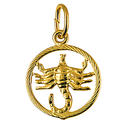 Genuine New 9ct 9k Yellow Gold 14mm Round Cut Out Zodiac Pendant - All star signs available