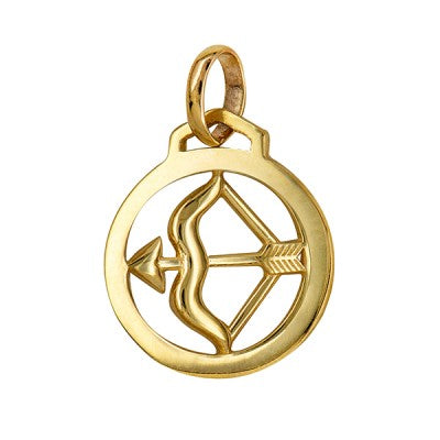 Genuine New 12mm Sterling Silver 925 or 9ct Yellow Gold Pendant / Charm - Sagittarius